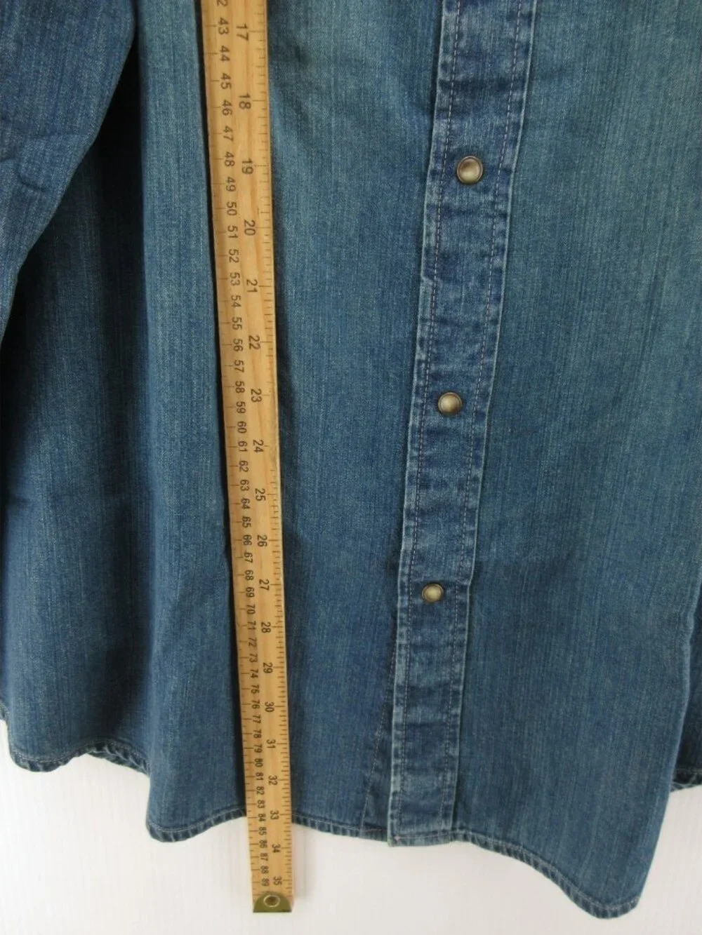 VGT Banana Republic Shirt XXL Western Pearl Snap Denim Cowboy Faded NEW